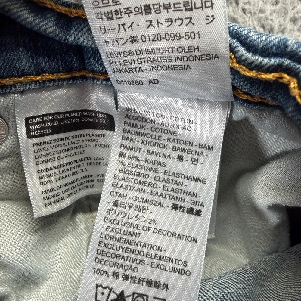 Levi's 541 Jeans Mens 38x28 Blue Cotton Denim Straight Faded Workwear Stretch